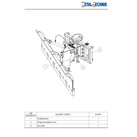 Części zamienne - Pług prosty standard